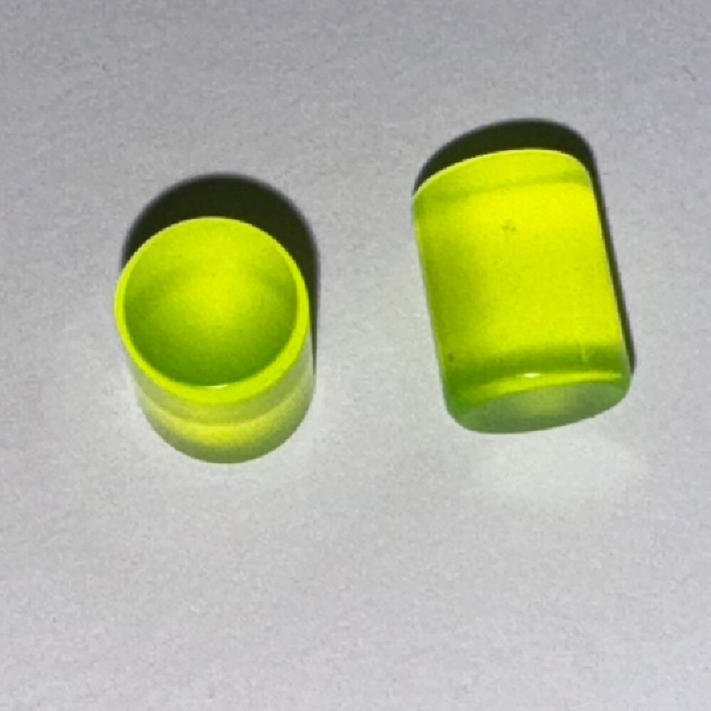 Yellow 0 Gauge Uv Acrylic Straight Plugs
